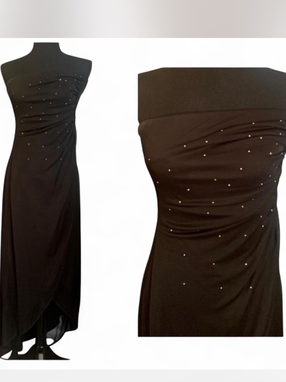 Rampage Vintage Black Strapless Prom Gown with Scattered Rhinestones